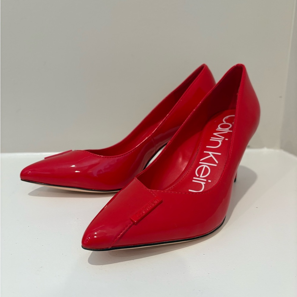 Calvin Klein Vibrant Red Patent Heels